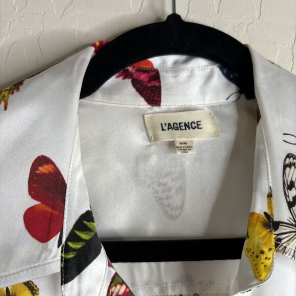 L'Agence Dani Butterfly Silk Blouse - Picture 4 of 10